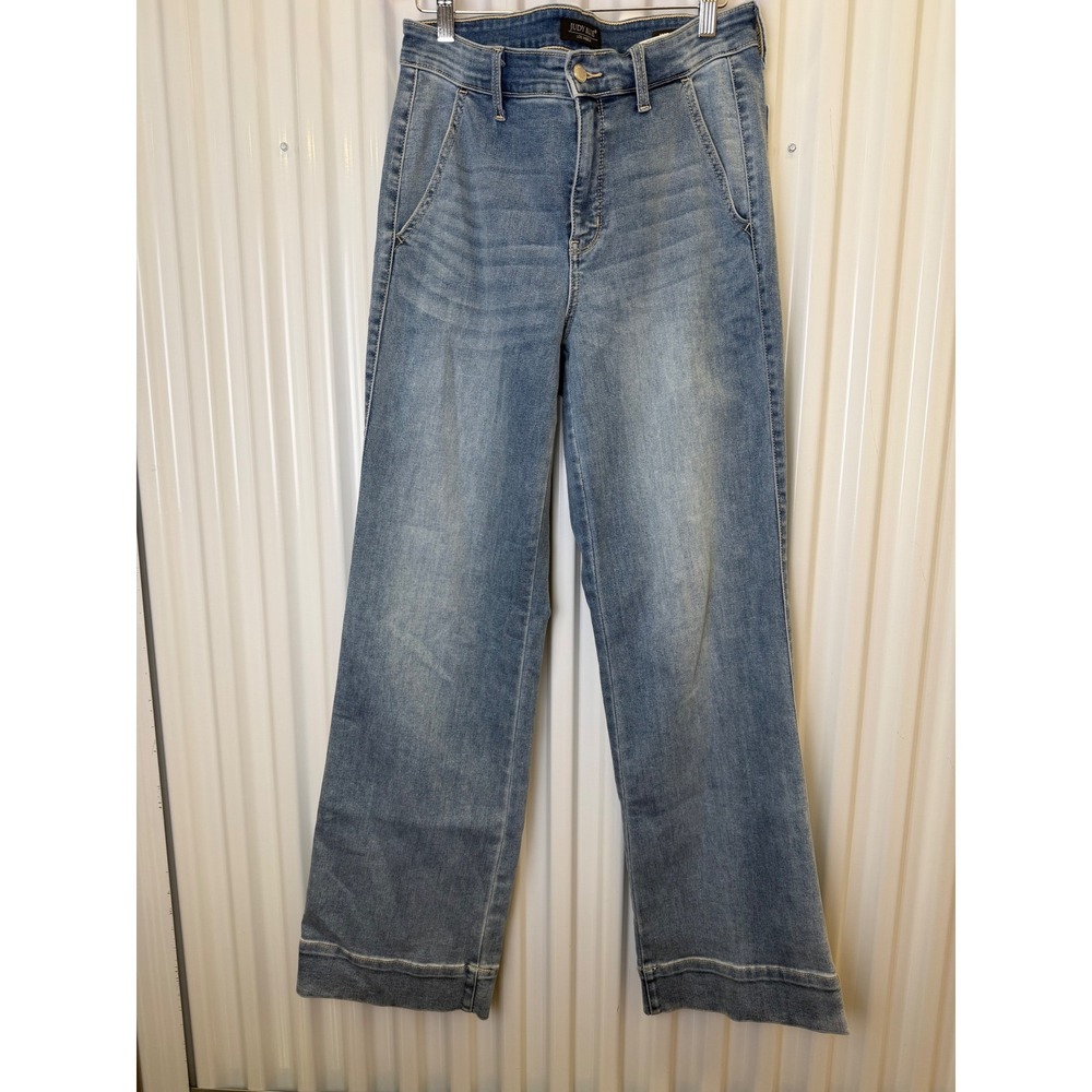 Judy Blue Wide Leg Jeans Womens 11/30‎ Blue Excellent High Rise Medium Wash